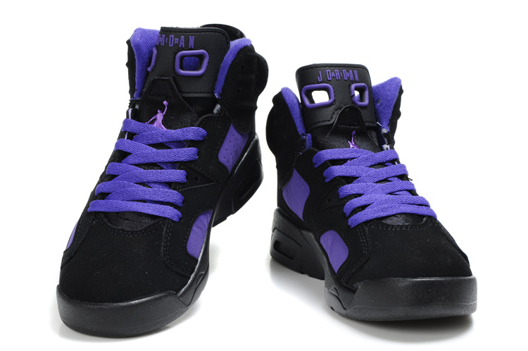Air Jordan 6 Black Purple For Kids